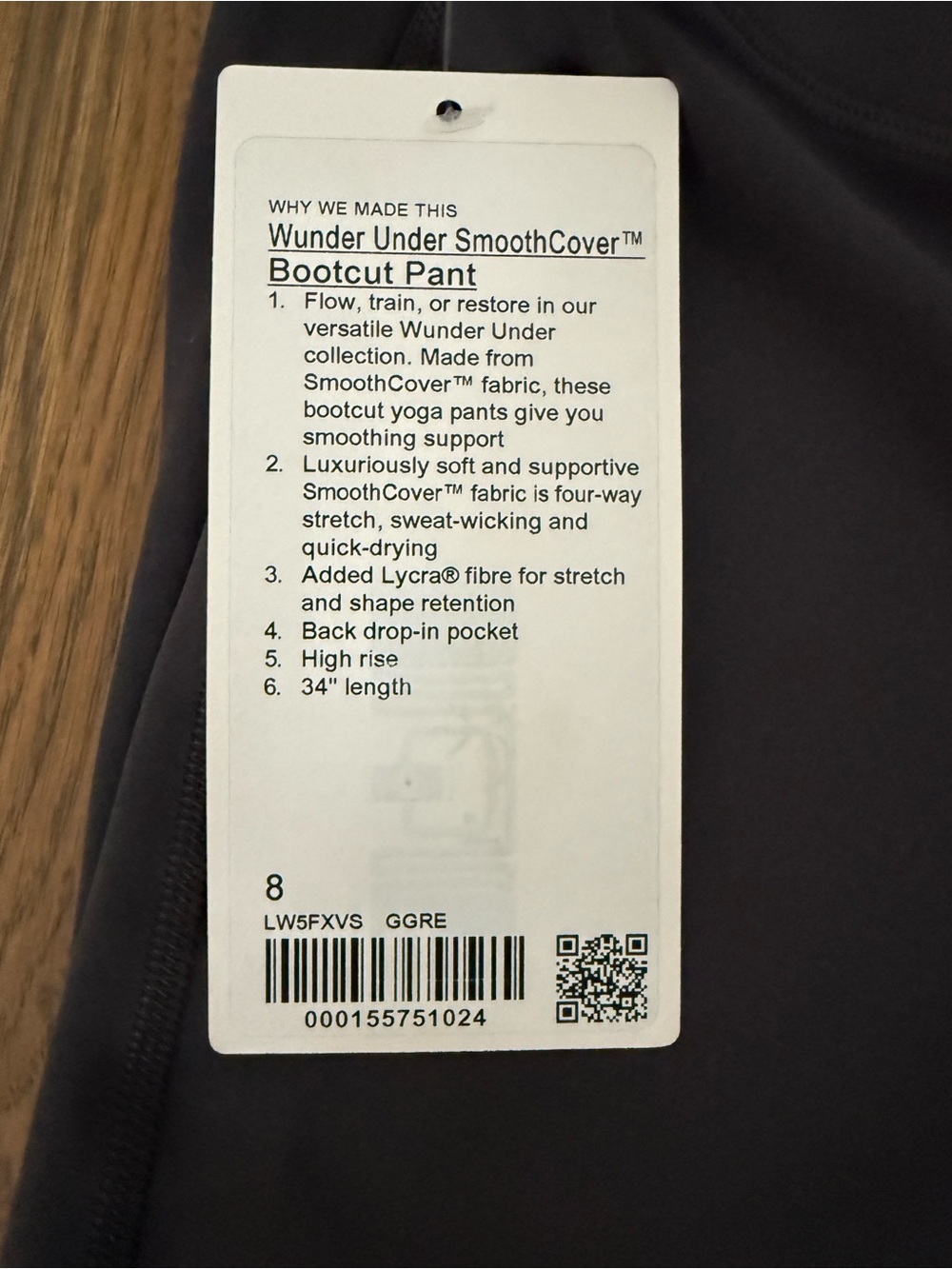 lululemon Wunder Under SmoothCover Bootcut Pant - Grey